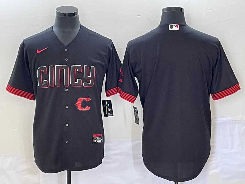 Mens Cincinnati Reds Blank Black 2023 City Connect Cool Base Stitched Jerseys->cincinnati reds->MLB Jersey